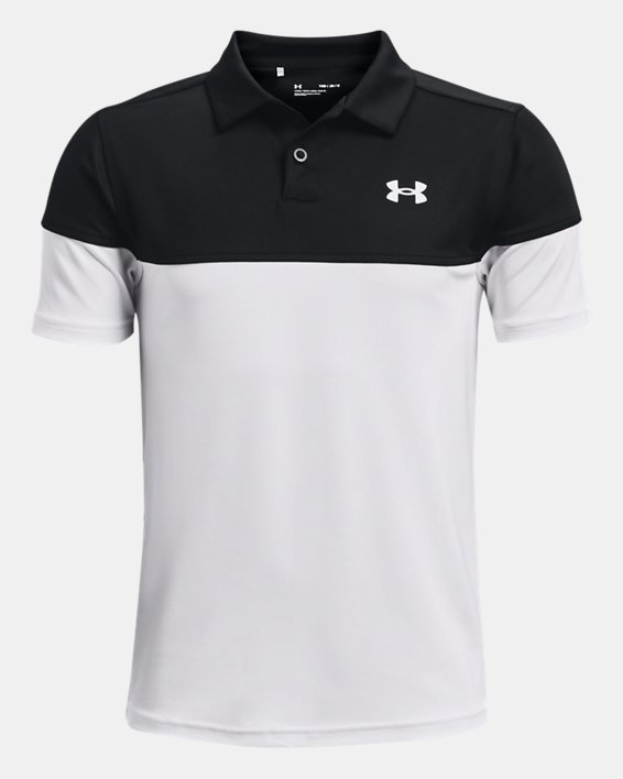 Boys' UA Performance Blocked Polo in Black image number 0